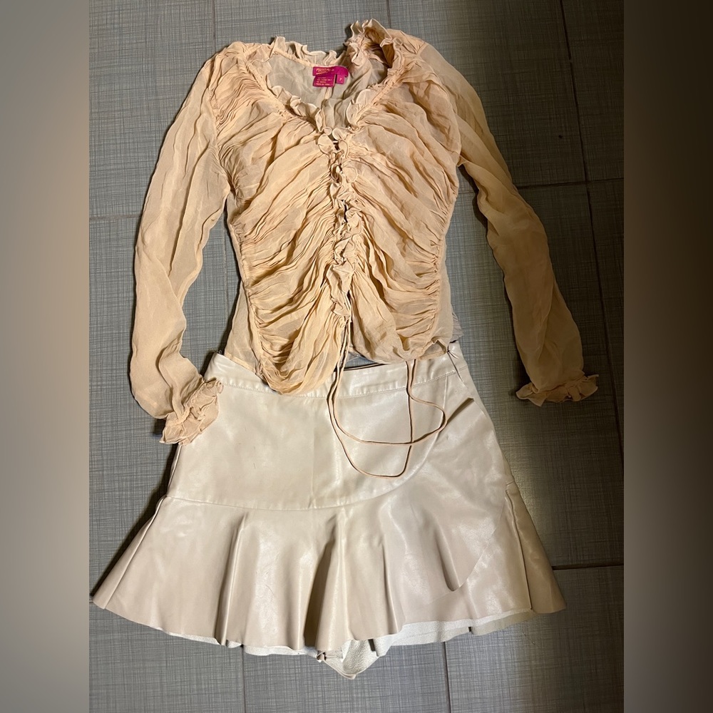 Cute Spring Silk Shirt & comfy skirt